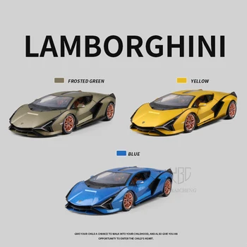 1/18 Lamborghini SIAN FKP37 Модель автомобиля Из Сплава, Отлитая под давлением, Игрушечный Суперкар Для мальчиков, Высокая симуляция, 4 Двери, Открытые Со Светом, Коллекции Для Детей