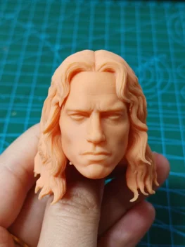1: 61： 12 Скульптура головы Арнольда Шварценеггера, вырезанная из длинных волос, неокрашенная модель, подходящая для 12-дюймовой фигурки, тела, аниме-модели игрушек