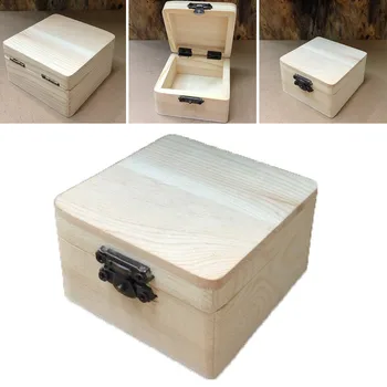 1 шт. 8*8*4.5 деревянная коробка для хранения см, обычная Натуральная деревянная упаковочная коробка, коробка для хранения, Подарочная коробка для общей упаковки продукта