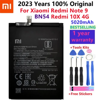 100% Оригинальный XIAOMI BN54 Сменный аккумулятор для Xiaomi Redmi Note 9 Redmi 10X 4G аутентичные аккумуляторы для телефонов 5020 мАч + бесплатные инструменты