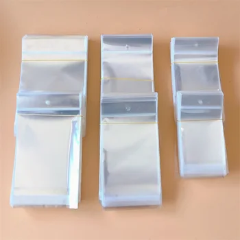 100шт Прозрачный самоклеящийся мешок Opp, Самоуплотняющиеся Маленькие Пластиковые пакеты для упаковки конфет, ювелирных изделий, Закрывающийся пакет с отверстием