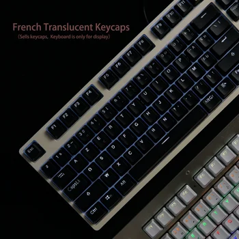 104 Клавишных французских колпачка для клавиш ABS Light ISO/ANSI OEM Height Двухцветное литье под давлением для Механической клавиатуры 87/104 раскладок