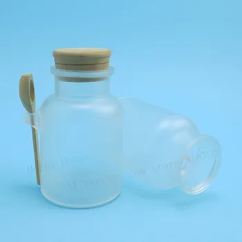 12x300 г Бутылка соли для ванны с пробкой банка с деревянной ложкой 300 мл пластиковая бутылка порошка Косметические контейнеры