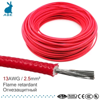 13AWG 2,5 квадратных миллиметра проволочный кабель огнестойкий силовой кабель из силиконовой резины и стекловолокна с высокой термостойкостью мягкий