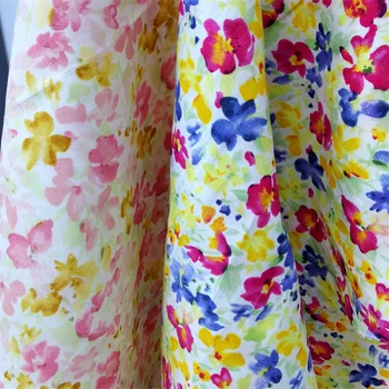 145x50 см Маленькая Цветочная Пушистая Ткань для Шитья на Весну-лето 50-х годов из хлопка с принтом, для изготовления женской и детской одежды, ткань для платья
