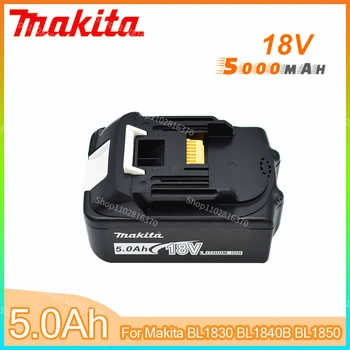 18V 5.0Ah Makita Оригинал со светодиодной литий-ионной заменой LXT BL1860B BL1860 BL1850 Аккумуляторная батарея электроинструмента Makita 5000