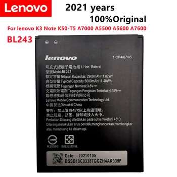 2021 Новый 100% Протестированный Оригинальный Аккумулятор мобильного телефона BL243 для lenovo K3 Note K50-T5 A7000 A5500 A5600 A7600 Batteria