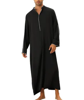 2023, Длинная мужская рубашка в минималистичном ближневосточном арабском стиле в арабском стиле - Мусульманский халат для мужчин