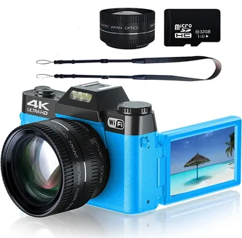 2023 Макрообъектив 48MP AF Камера для фотосъемки 16X Широкоугольная 4K Видеокамера Потоковая Веб-камера С Откидным экраном WIFI Видеомагнитофон Новый