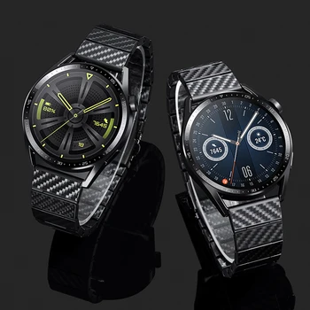 22 мм 20 мм Ремешок для Samsung Galaxy watch 4/classic/46 мм/42 мм/Active 2 Gear S3 браслет из углеродного волокна Huawei GT/2/3/ Ремешок для часов Pro