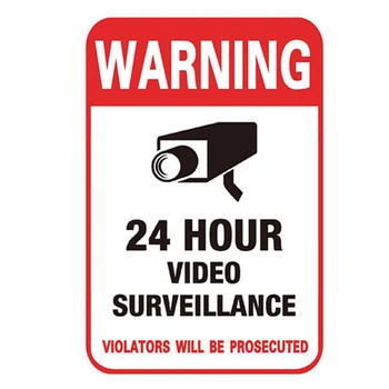 24-Часовая Система Видеонаблюдения с Видеокамерой, Предупреждающий Знак, Заметная Наклейка На Стену, Монитор Видеонаблюдения, Наклейка На Общественную Зону, Товары Для домашней Безопасности