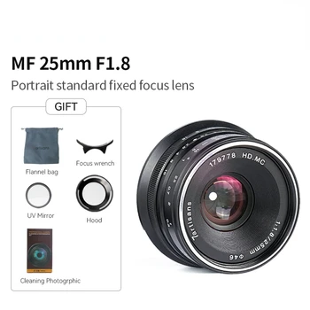 25 мм объектив F1.8 Prime для Sony E/Fujifilm/Canon EOS-M/Micro 4/3 A6400 A6500 ZV-E10 XS-10 GH5 EM10III M200 M6