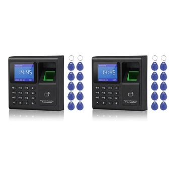2X Биометрическая система контроля доступа RFID RFID Клавиатура USB Система отпечатков пальцев Электронные часы Посещаемости