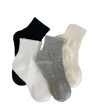 3 пары повседневных носков из чистого хлопка однотонного цвета