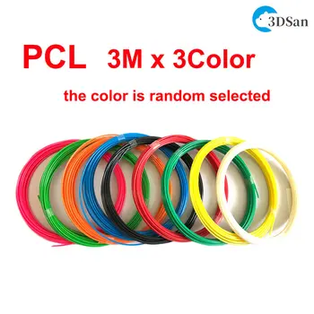 3 Цвета * 3 м PCL нити для заправки 1,75 мм для 3D ручки Премиум нити для 3D принтера Каждого цвета 3 м Всего 9 м