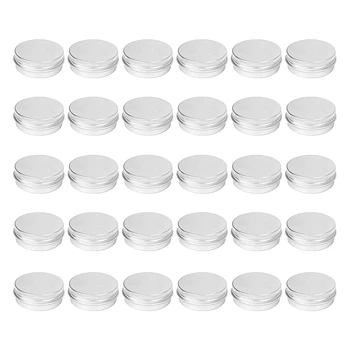 30 упаковок Круглых металлических банок для бальзама для губ с завинчивающейся крышкой (1 унция)
