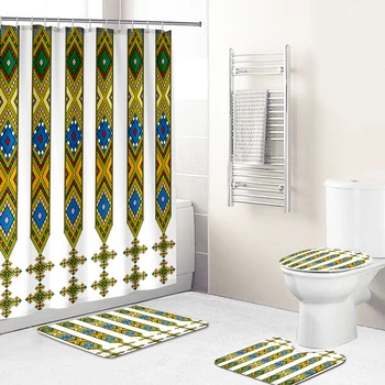 3D Дешевые предметы для ванной комнаты в богемном стиле марокканского традиционного дизайна, набор для ванной комнаты из четырех предметов, предметы домашнего декора для ванной комнаты