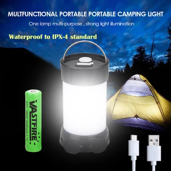 5 Режимов светодиодный Портативный фонарь, Складная лампа для палатки, Магнитный фонарик, Водонепроницаемый светильник для кемпинга и рыбалки на открытом воздухе, 18650