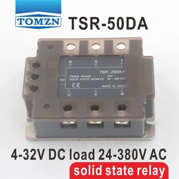 50DA TSR-50DA трехфазный SSR вход 4-32 В постоянного тока, нагрузка 24-380 В переменного тока, однофазное твердотельное реле переменного тока