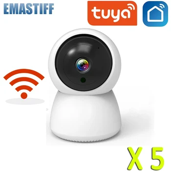 5ШТ IP-камера HD 1080P WIFI Tuya Smart Surveillance Camera Автоматическое Отслеживание Smart Home Security Беспроводной радионяня WiFi