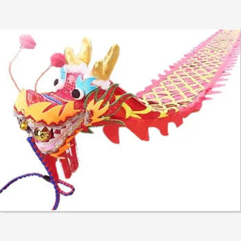 6 м краткий китайский танцевальный дракон с лентой, новогодние принадлежности для выступлений на сцене, народный танец для карнавала
