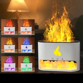 7 Видов Цветов Эмуляции Flame Rock Многофункциональный Диффузор Эфирного Масла USB 2 Вида Цветов Увлажнитель Воздуха Для Автомобиля Домашнего Офиса