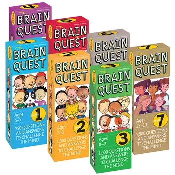 7 упаковок/Лот Brain Quest Для детей в возрасте от 6 до 13 лет Brain Task Карточки для развития интеллекта, Учебники, Карточки с Упражнениями, Блокнот