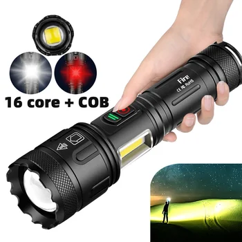 90000 Люмен XHP160 16-ядерный COB светодиодный Фонарик Zoom USB Перезаряжаемый Самый Мощный фонарик Lanterna От батареи 26650 Ручной Фонарь