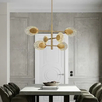 Aipite современный круглый/длинный обеденный стол, люстра для спальни, светодиодная акриловая лампа в форме листа, светильник для гостиной