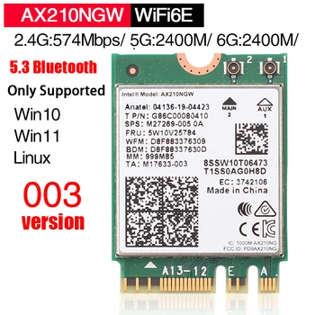 AX210NGW WiFi Карта WiFi6E Intel AX210 Беспроводной Модуль 6 ГГц Трехдиапазонный Внутренний сетевой адаптер Bluetooth 5, 3 для Ноутбука M.2 /NGFF