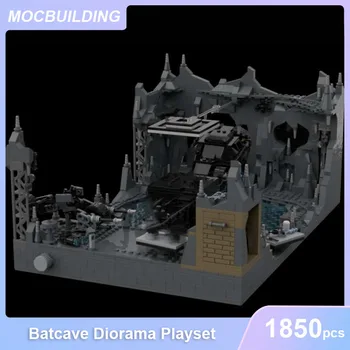 Batcave Diorama Playset Модель MOC Строительные блоки DIY Сборка Кирпичей Архитектура Образовательные Творческие детские игрушки Подарки 1850 шт.