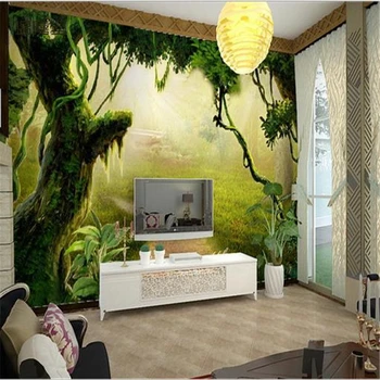beibehang 3D обои фэнтези горный лес деревья большая фреска спальня гостиная ТВ фон фоновые обои
