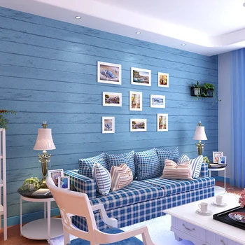 beibehang Голубое дерево Средиземноморские обои в вертикальную полоску для стен 3d papier peint 3d обои papel de parede para sala