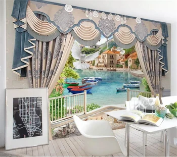 beibehang Пользовательские большие фресковые обои 3D стерео шар шторы в европейском стиле пейзажный фон стены гостиной 3D обои