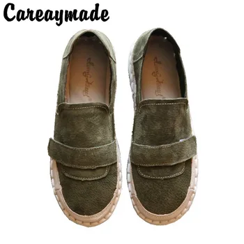 Careaymade-Новые летние и осенние кожаные туфли для отдыха на платформе, круглые туфли, дышащие слипоны, обувь mori girl в стиле ретро