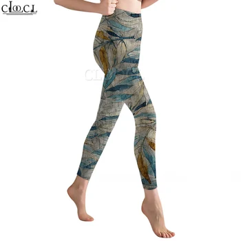 CLOOCL, Новые женские Леггинсы, Винтажные брюки с 3D-принтом в виде листьев, Эластичные Спортивные Леггинсы с высокой талией, брюки для бега, Фитнеса, йоги