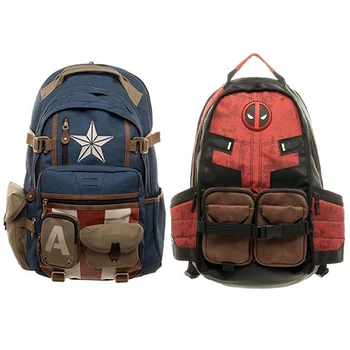 Disney Marvel Капитан Америка Рюкзак Дэдпул Дорожная Сумка для ноутбука, школьный рюкзак для учебы, Подарки для студентов и взрослых
