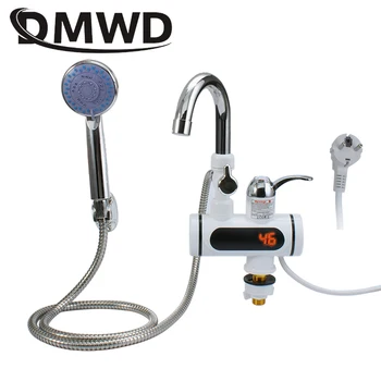 DMWD 3000 Вт Дисплей температуры Мгновенный Нагреватель горячей Воды Кран Кухонный Мгновенный Электрический Кран холодного нагрева Без бака Душ