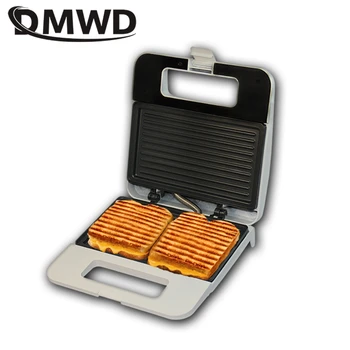 DMWD Мини-электрическая машина для приготовления сэндвичей С антипригарными пластинами, Тостер Panini, Многофункциональная машина для приготовления завтрака, яичные вафли EU
