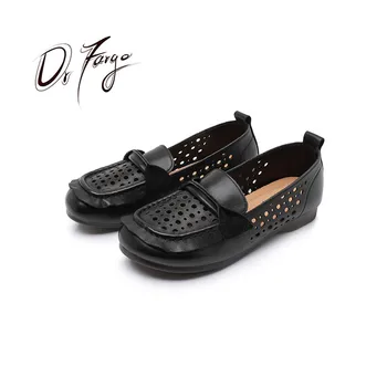 DRFARGO ummer/ Новые модные женские туфли на плоской подошве из натуральной кожи, женская обувь для мамы, женские удобные открытые сандалии для беременных ручной работы