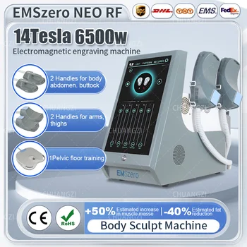 EMSzero Neo 6000 Вт 14 Тесла для Лепки мышц Тела Hi-Emt EMS Машина с 4 Ручками и подушечкой для стимуляции таза дополнительное Оборудование