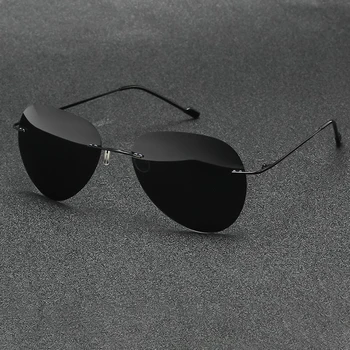 Evove Титановые Поляризованные солнцезащитные очки, Мужские Солнцезащитные Очки для вождения, Ночные Фотохромные Авиационные очки без оправы, Сверхлегкие