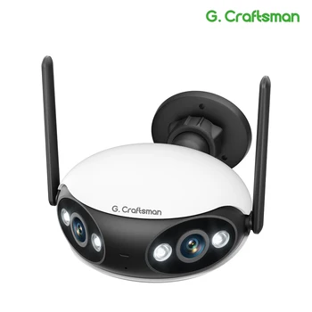 G.Craftsman 2K 4MP IP-камера Wifi + POE с двумя Объективами Ultra 180 ° Широкоугольный CCTV Наружного Видеонаблюдения с Двойным Освещением H.265
