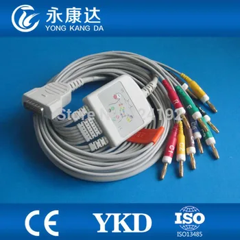 GE-Медицинский цельный ЭКГ-кабель с 10 выводами banana 4.0 IEC CE & ISO13485 Бесплатная доставка!