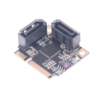 H1111Z Дополнительные карты Mini PCI-E PCI Express на 2 порта SATA 3,0 Конвертер SSD HDD Контроллер SATA3 Карта расширения Множитель SATA