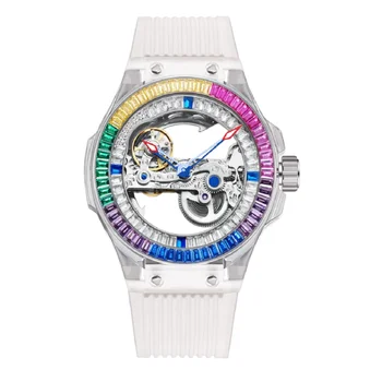 Hanboro 2023, новые механические часы с отверстиями, прозрачные автоматические женские часы, Модный тренд, водонепроницаемые женские наручные часы