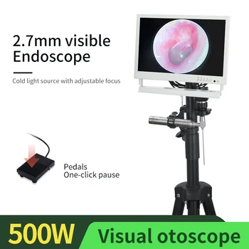 HD 2,7 мм Источник холодного света, камера для эндоскопа Ушного канала, Регулируемый фокус, водонепроницаемое промышленное Зеркало с жестким стержнем
