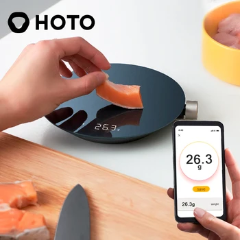 HOTO Цифровые кухонные весы для измерения кофе, механические весы с приложением Bluetooth, электронные весы со светодиодом