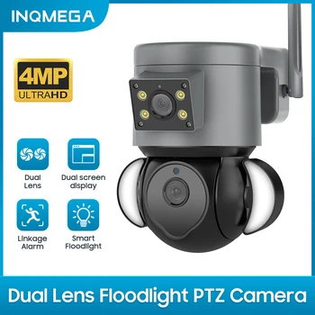 INQMEGA 4MP WIFI Камера наблюдения, камера безопасности, наружная камера, пуля и PTZ купольная камера 2 в 1, Новое поступление