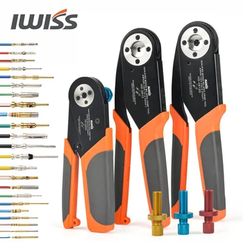 IWISS Deutsch с закрытым корпусом и сверхмощными Соединителями Обжимной инструмент HD-3220A профессиональный набор инструментов электрика для авиационной вилки